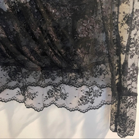 Top wrap lace 14 long sleeves black Étincelle small sparkle silver - Picture 5 of 6